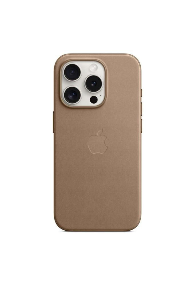 Apple iPhone 15 Pro için MagSafe özellikli Mikro Dokuma Kılıf - Vizon Grisi  Outlet