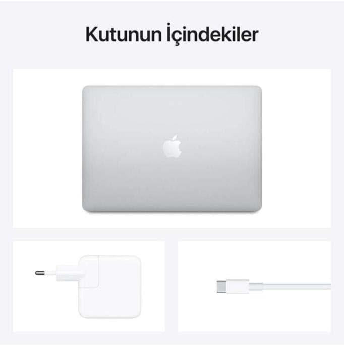 MacBook Air M1 8 GB 256 GB SSD 13.3" MGN93TU/A Gümüş Outlet (Açıklamayı Okuyunuz)
