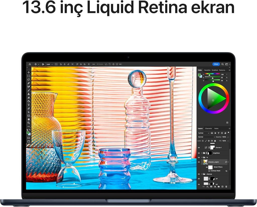 MacBook Air M2 8 GB 256 GB SSD 13.6" MLY33TU/A Gece Yarısı Outlet (Açıklamayı Okuyunuz)