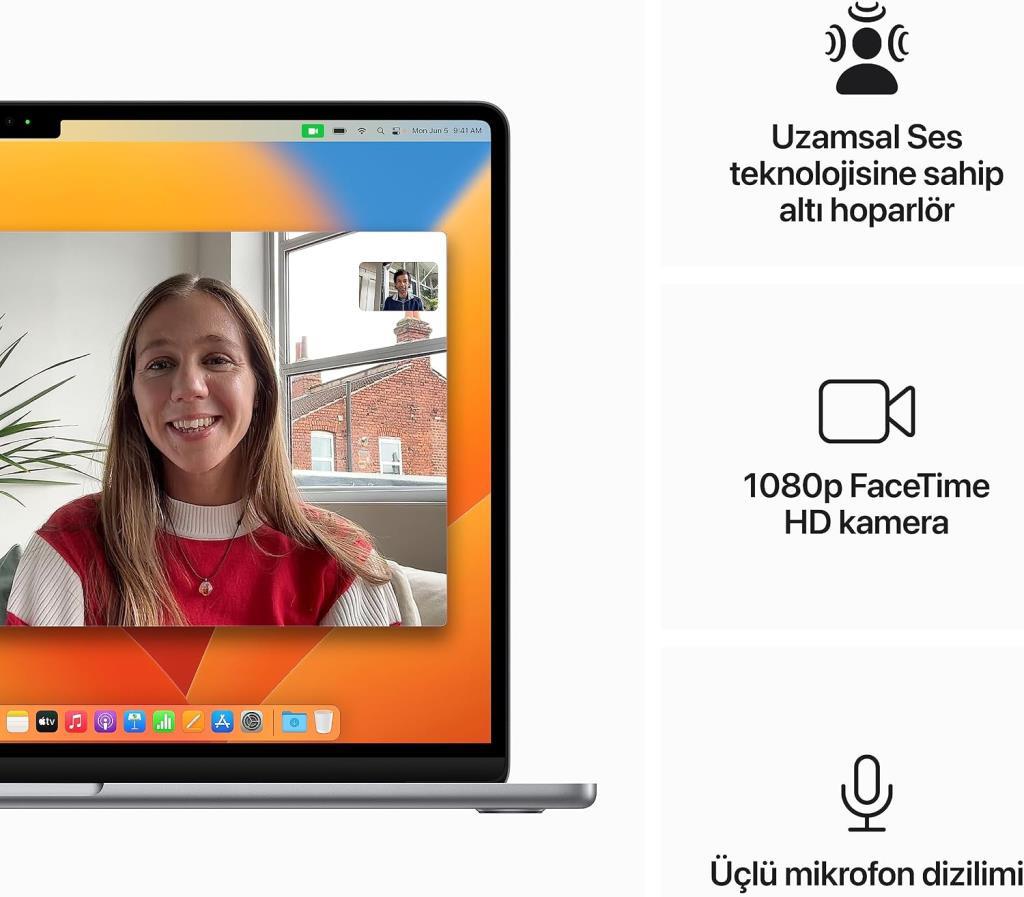 MacBook Air M2 8 GB 256 GB SSD 15.3" MQKP3TU/A Uzay Grisi - TEŞHİR