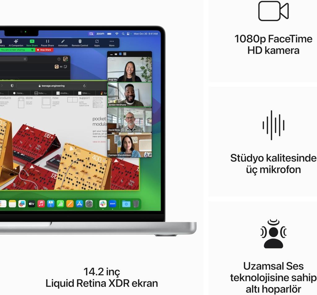 MacBook Pro M3 Max 36 GB 1 TB SSD 14" MRX83TU/A Gümüş Outlet (Açıklamayı Okuyunuz)
