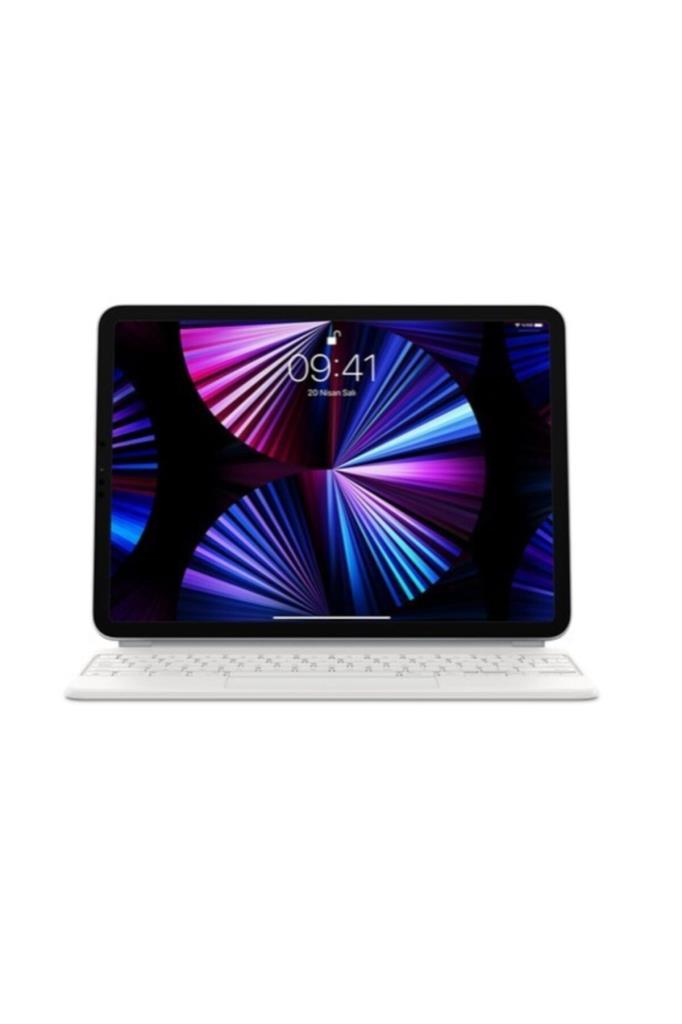 Apple iPad MJQJ3TQ/A Tablet Kılıfı 11 inç iPad Air (M2) için Magic Keyboard - Türkçe Q Klavye - Beyaz