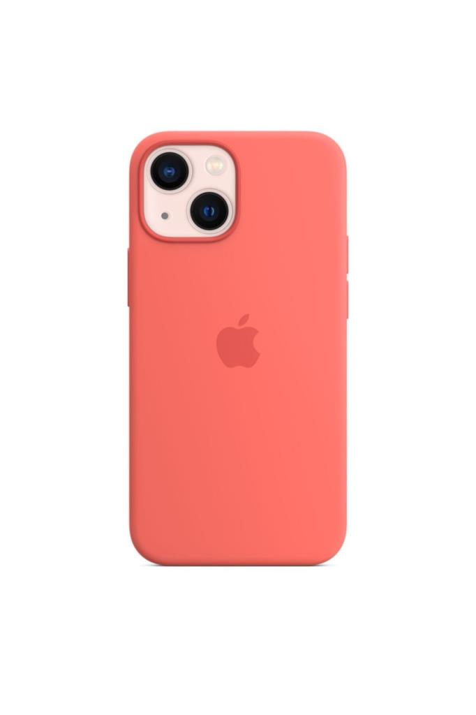 Apple MagSafe özellikli Silikon Kılıf (iPhone 13 mini) - Pembe Pomelo Outlet