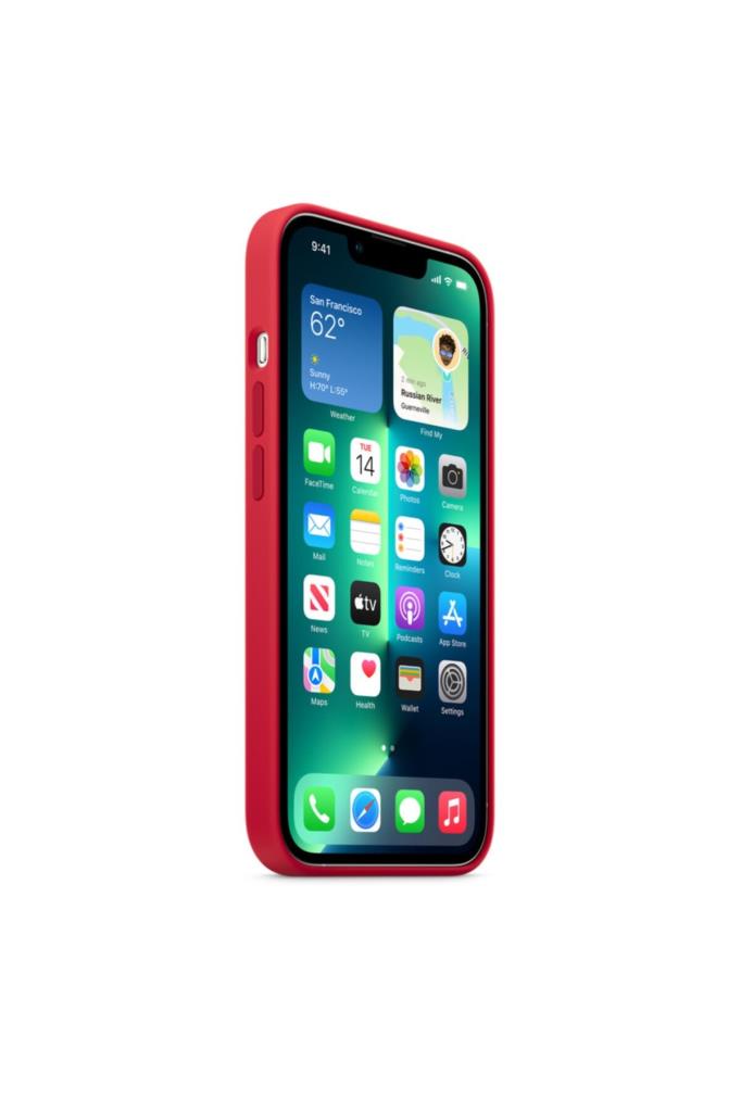 Apple MagSafe özellikli Silikon Kılıf (iPhone 13 Pro) - (PRODUCT) RED