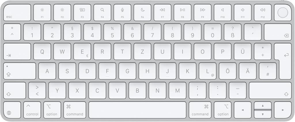 Apple Touch ID özellikli Magic Keyboard: Bluetooth, şarj edilebilir. Apple çipe sahip Mac bilgisayarlarla çalışır; Türkçe F Klavye, Beyaz Tuşlar (Lightning) Outlet