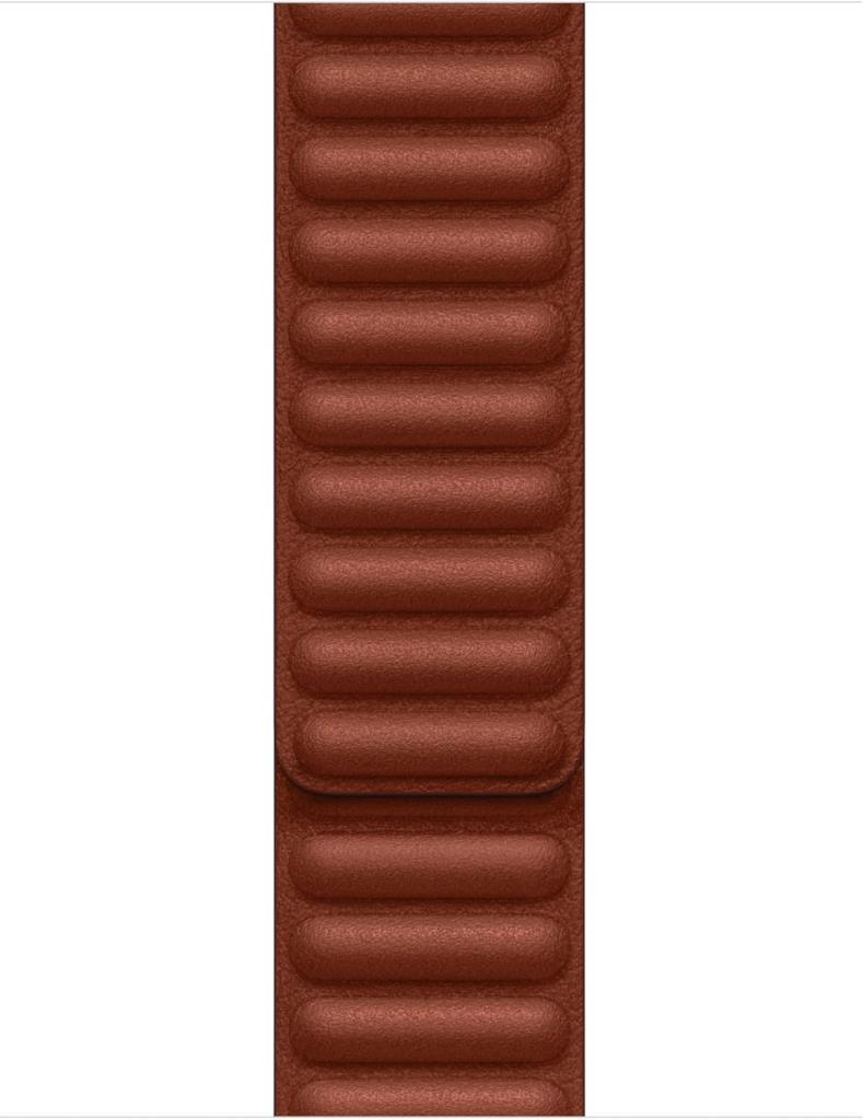 Apple Watch 41 mm Toprak Kırmızısı Baklalı Model Deri Kayış - M/L - Teşhir