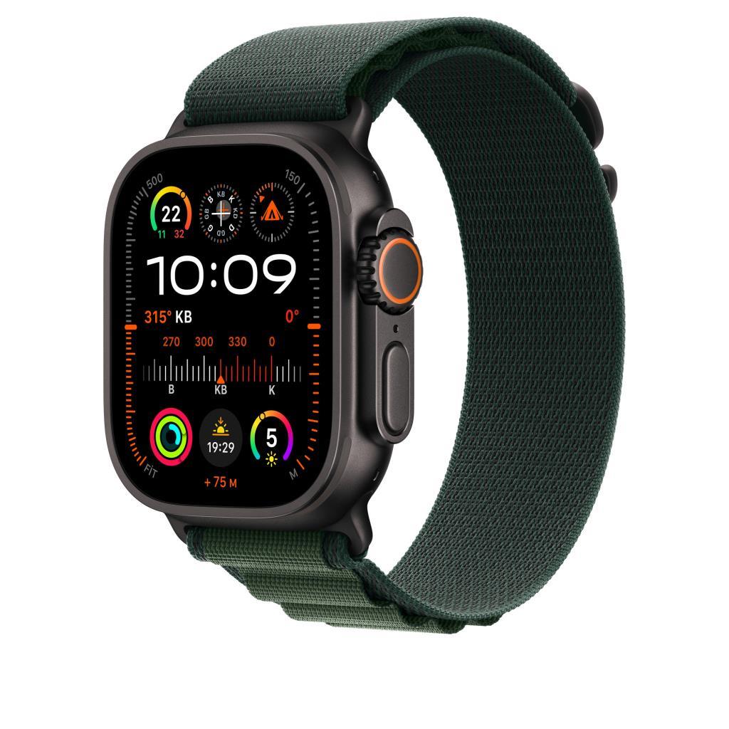 Apple Watch 49 mm Koyu Yeşil Alpine Loop - Orta Boy Outlet