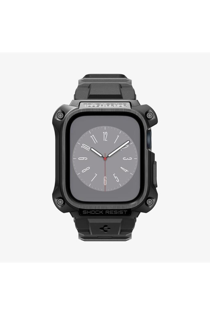 Spigen Apple Watch (45mm) Kılıf, Spigen Tough Armor Pro Metal Black Outlet