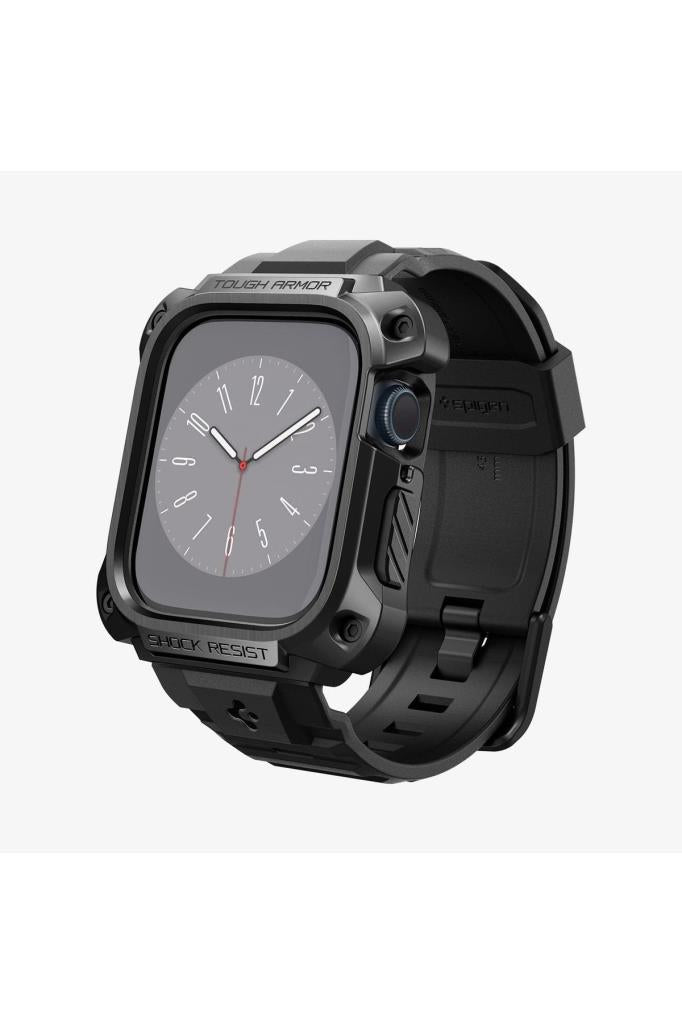 Spigen Apple Watch (45mm) Kılıf, Spigen Tough Armor Pro Metal Black Outlet