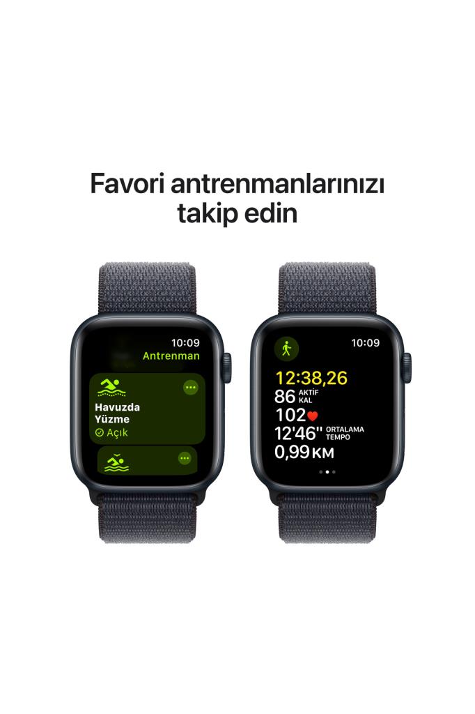 Apple Watch SE 2 2023 GPS 40mm Gece Yarısı Alüminyum Kasa ve Gece Yarısı Spor Loop Kordon Akıllı Saat - TEŞHİR