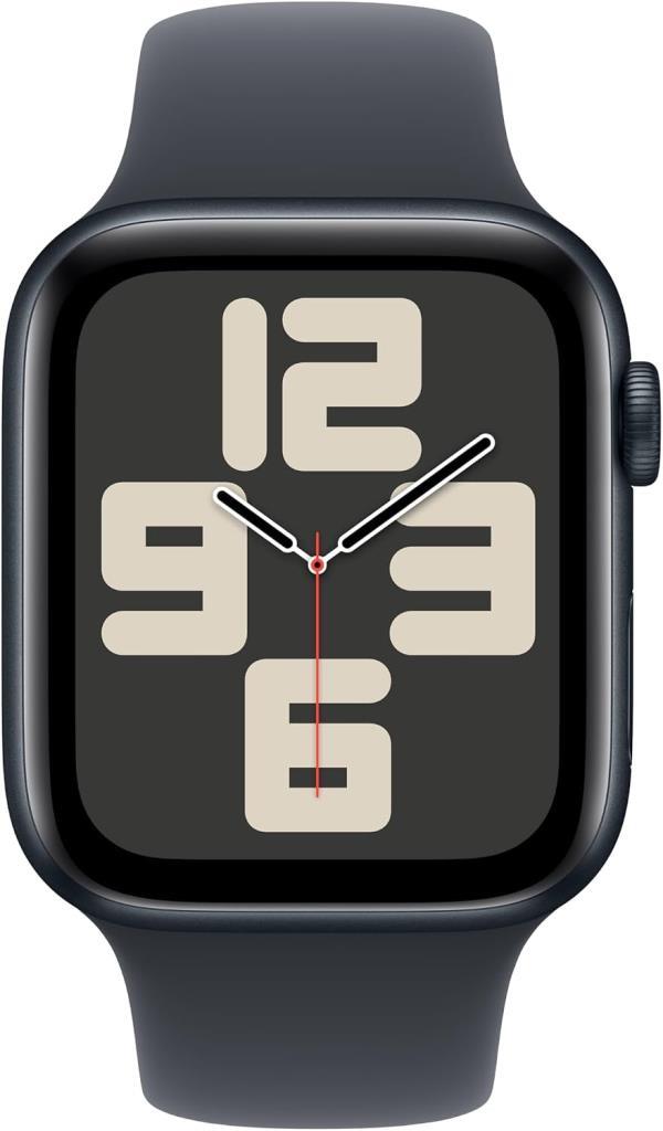 Apple Watch SE 2 GPS 44mm Gece Yarısı Alüminyum Kasa ve Spor Kordon Akıllı Saat - Teşhir