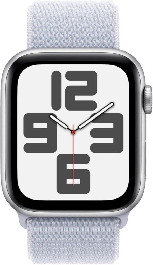 Apple Watch SE 2 2023 GPS 44mm Gümüş Rengi Alüminyum Kasa ve Bulut Mavisi Spor Loop Kordon Akıllı Saat - Teşhir