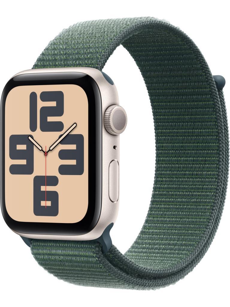 Apple Watch SE 2 2023 GPS 44mm Yıldız Işığı Alüminyum Kasa ve Göl Yeşili Spor Loop Kordon Akıllı Saat - Teşhir