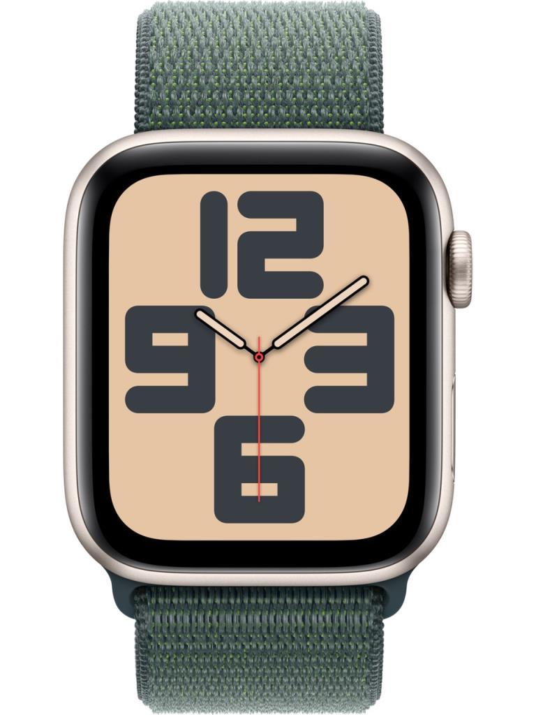 Apple Watch SE 2 2023 GPS 44mm Yıldız Işığı Alüminyum Kasa ve Göl Yeşili Spor Loop Kordon Akıllı Saat - Teşhir