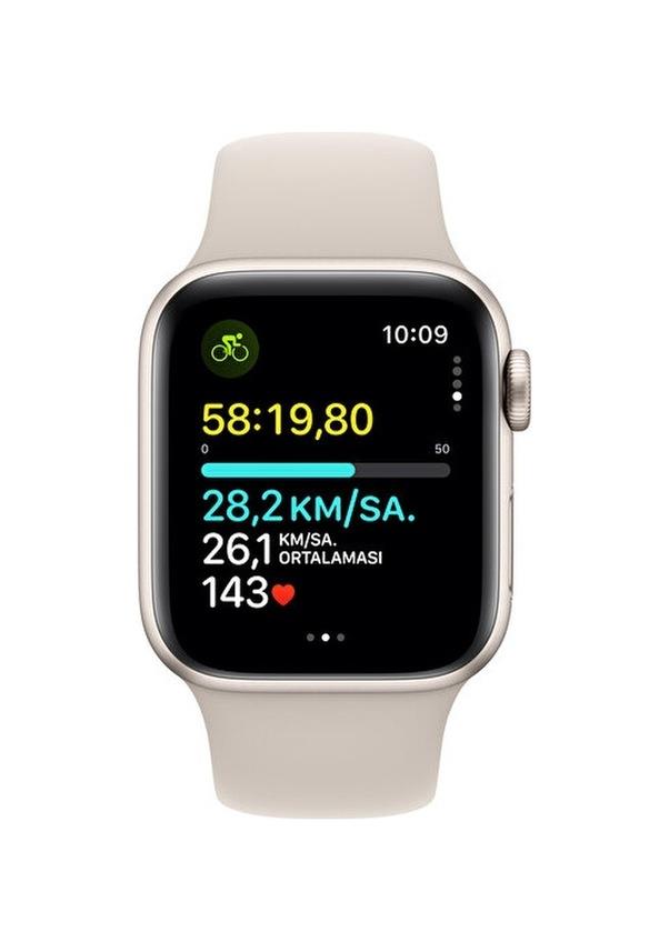 Apple Watch SE 2 2023 GPS 40mm Yıldız Işığı Alüminyum Kasa ve Yıldız Işığı Spor Loop Kordon Akıllı Saat Teşhir (Açıklamayı Okuyunuz)