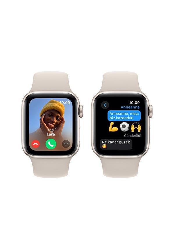 Apple Watch SE 2 2023 GPS 40mm Yıldız Işığı Alüminyum Kasa ve Yıldız Işığı Spor Loop Kordon Akıllı Saat Teşhir (Açıklamayı Okuyunuz)