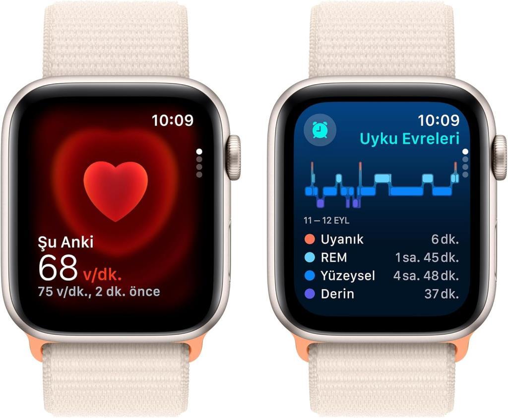 Apple Watch SE 2 2023 GPS 44mm Yıldız Işığı Alüminyum Kasa ve Yıldız Işığı Spor Loop Kordon Akıllı Saat - Teşhir