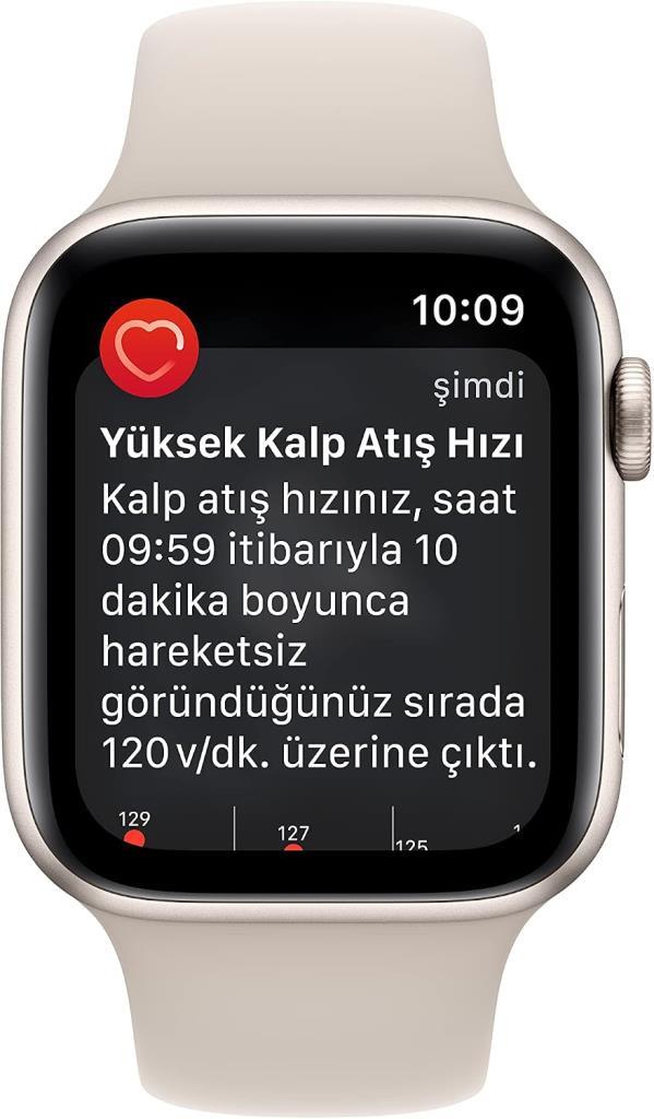 Apple Watch SE 2 GPS 44mm Yıldız Işığı Alüminyum Kasa ve Spor Kordon Akıllı Saat