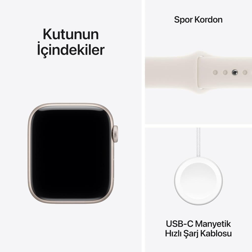 Apple Watch SE 3 GPS 40mm Yıldız Işığı Alüminyum Kasa ve Yıldız Işığı Spor Kordon Akıllı Saat
