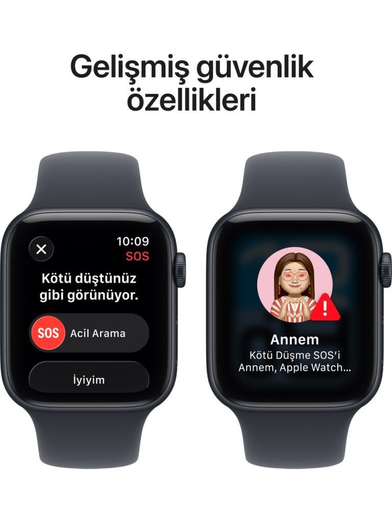 Apple Watch SE 3 GPS 44mm Gece Yarısı Alüminyum Kasa ve Gece Yarısı Spor Kordon Akıllı Saat Outlet (Açıklamayı Okuyunuz)