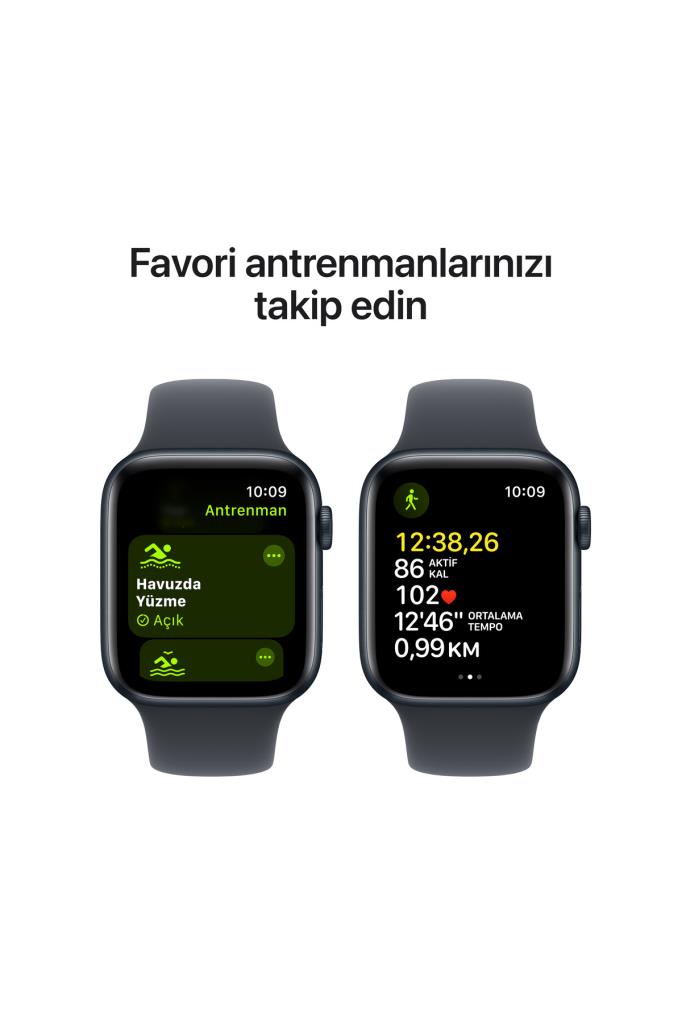 Apple Watch SE 2 GPS 40mm Gece Yarısı Alüminyum Kasa ve Spor Kordon Akıllı Saat - OUTLET