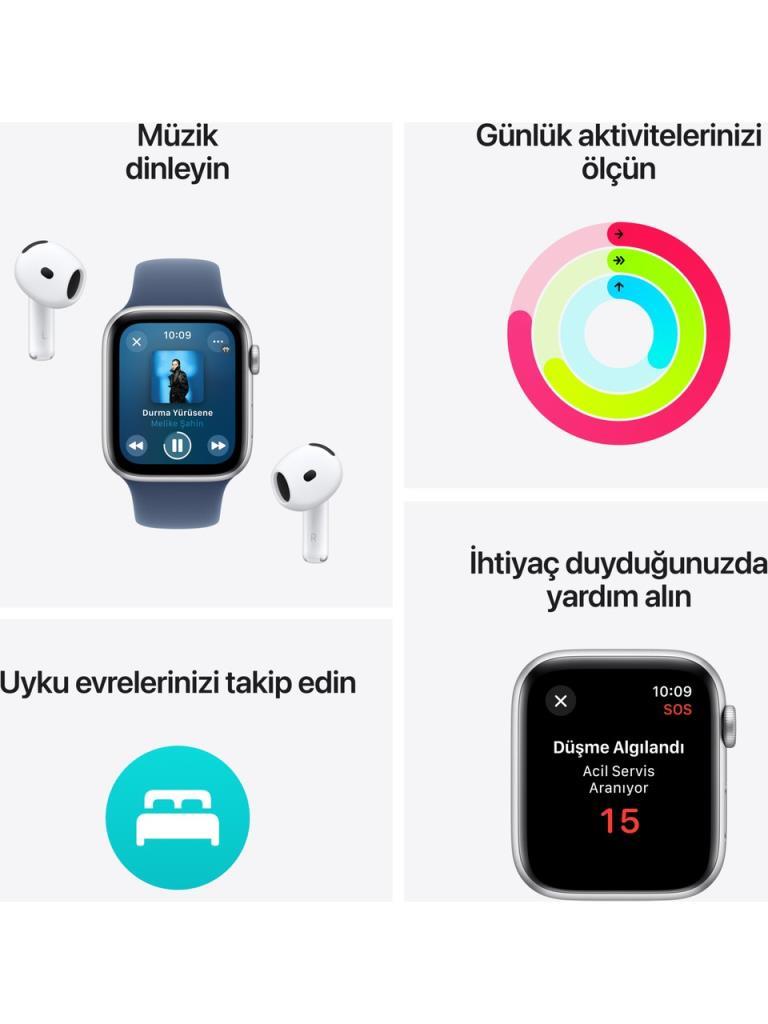Apple Watch SE 2 2023 GPS 40mm Gece Yarısı Alüminyum Kasa ve Spor Kordon Akıllı Saat - Teşhir