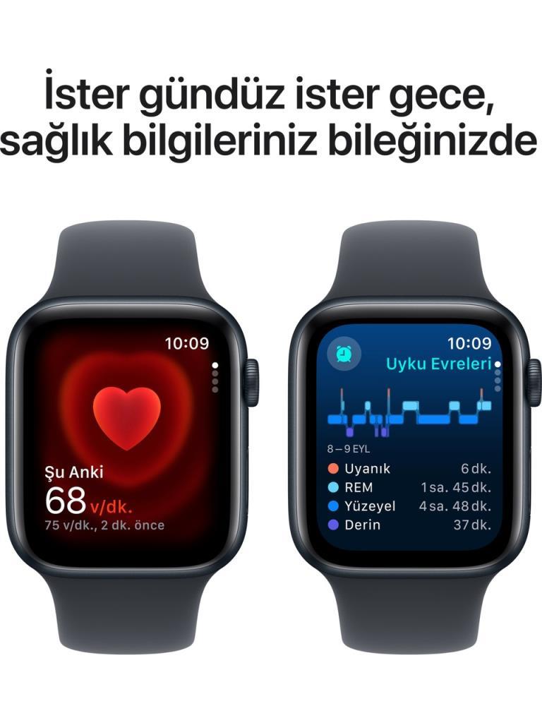 Apple Watch SE 2 2023 GPS 40mm Gece Yarısı Alüminyum Kasa ve Spor Kordon Akıllı Saat - Teşhir