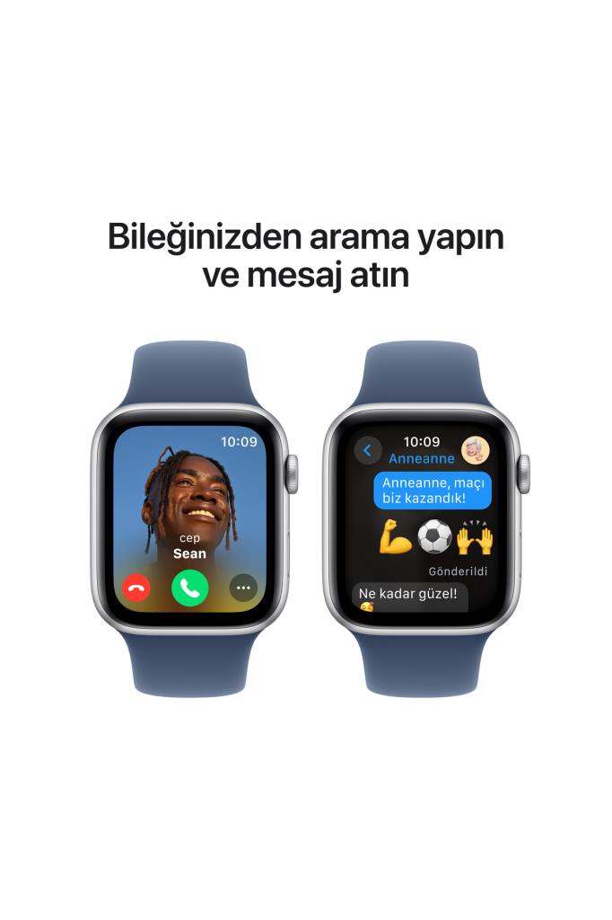 Apple Watch SE GPS 40mm Gümüş Alüminyum Kasa + Kot Rengi Spor Kordon - M/L