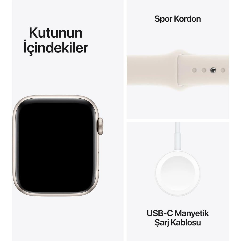 Apple Watch SE 2 GPS 40mm Yıldız Işığı Alüminyum Kasa ve Spor Kordon Akıllı Saat (Apple Türkiye Garantili)
