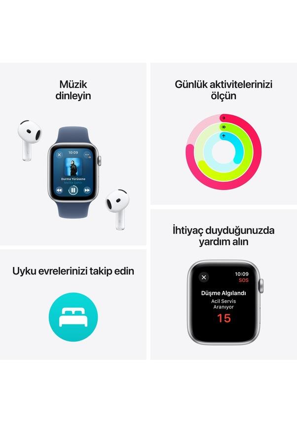 Apple Watch SE 2 2023 GPS 40mm Yıldız Işığı Alüminyum Kasa ve Göl Yeşili Spor Loop Kordon Akıllı Saat - Teşhir
