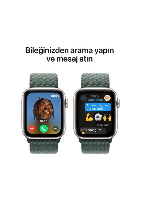 Apple Watch SE 2 2023 GPS 40mm Yıldız Işığı Alüminyum Kasa ve Göl Yeşili Spor Loop Kordon Akıllı Saat - Teşhir