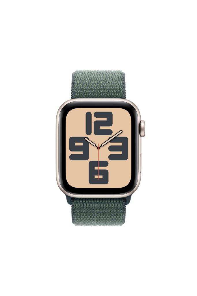 Apple Watch SE GPS 40mm Yıldız Işığı Alüminyum Kasa + Göl Yeşili Spor Loop - OUTLET
