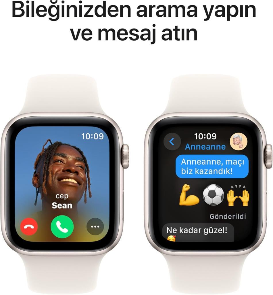 Apple Watch SE 2 2023 GPS 44mm Yıldız Işığı Alüminyum Kasa ve Spor Kordon Akıllı Saat