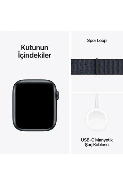 Apple Watch SE 2 2023 GPS 44mm Gece Yarısı Alüminyum Kasa ve Mürekkep Moru Spor Loop Kordon Akıllı Saat - Teşhir