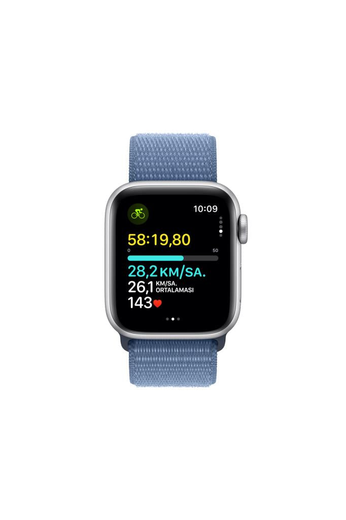 Apple Watch SE GPS + Cellular 40mm Gümüş Alüminyum Kasa ve Buz Mavisi Spor Loop