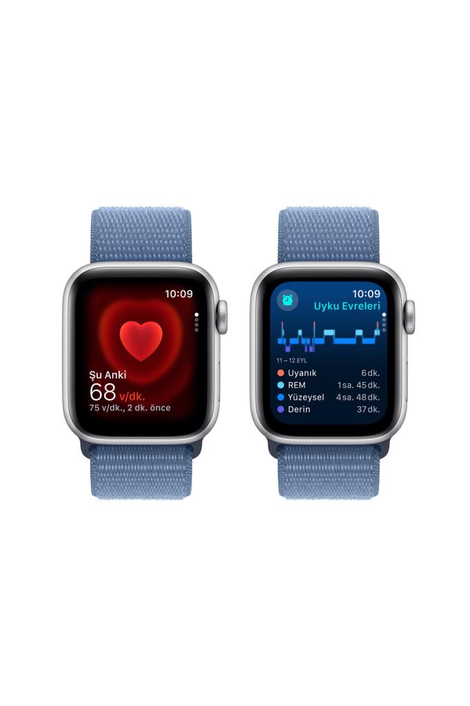 Apple Watch SE GPS + Cellular 40mm Gümüş Alüminyum Kasa ve Buz Mavisi Spor Loop