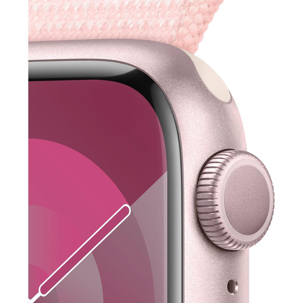 Apple Watch Series 9 GPS + Cellular 41mm Pembe Alüminyum Kasa ve Uçuk Pembe Spor Loop Kordon Akıllı Saat (Apple Türkiye Garantili)