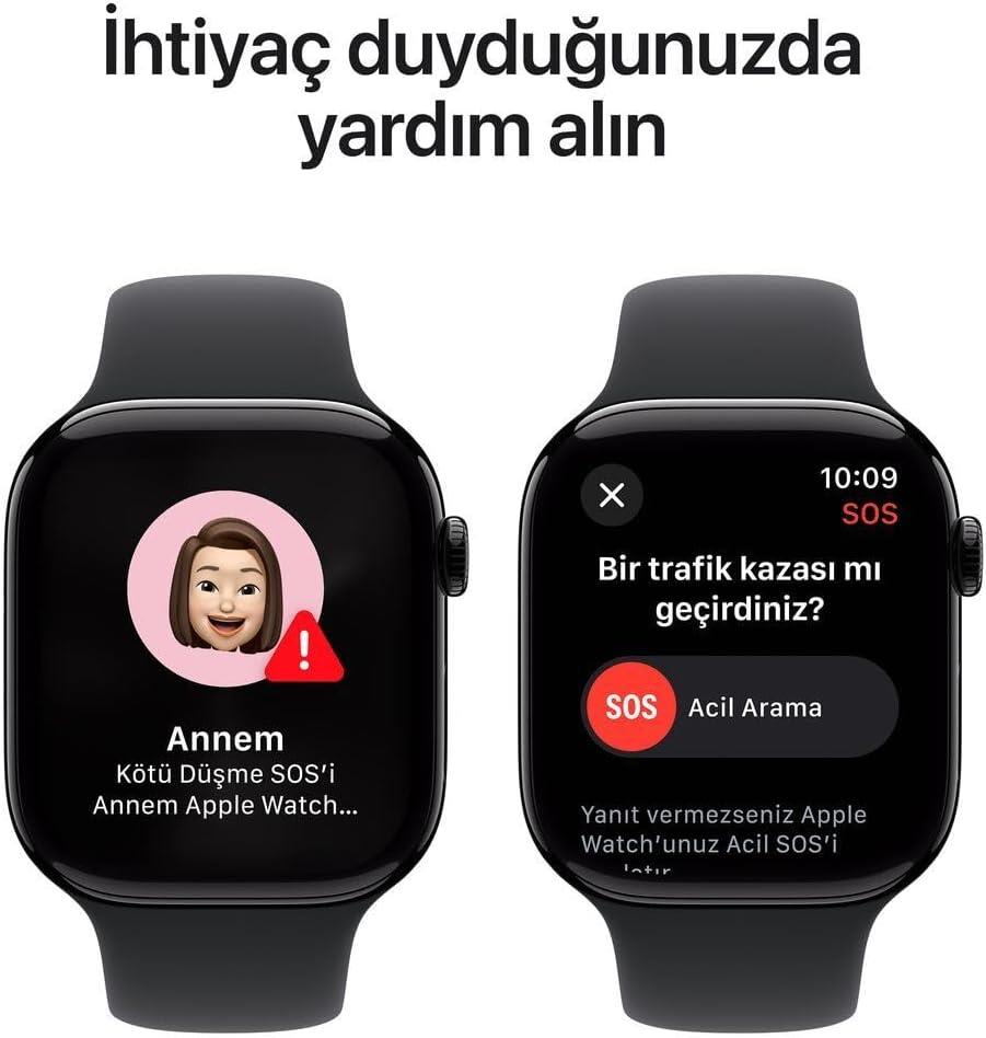 Apple Watch Series 10 GPS 42mm Simsiyah Alüminyum Kasa ve Mürekkep Moru Spor Loop Kordon Akıllı Saat Teşhir (Açıklamayı Okuyunuz)
