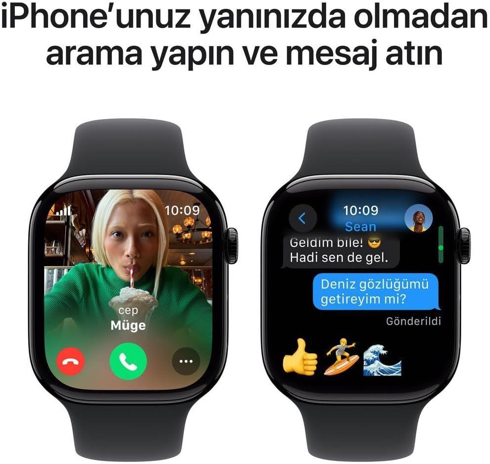 Apple Watch Series 10 GPS 42mm Simsiyah Alüminyum Kasa ve Mürekkep Moru Spor Loop Kordon Akıllı Saat Teşhir (Açıklamayı Okuyunuz)