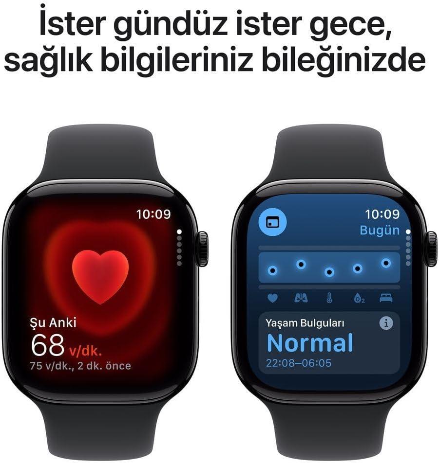 Apple Watch Series 10 GPS 42mm Simsiyah Alüminyum Kasa ve Mürekkep Moru Spor Loop Kordon Akıllı Saat Teşhir (Açıklamayı Okuyunuz)