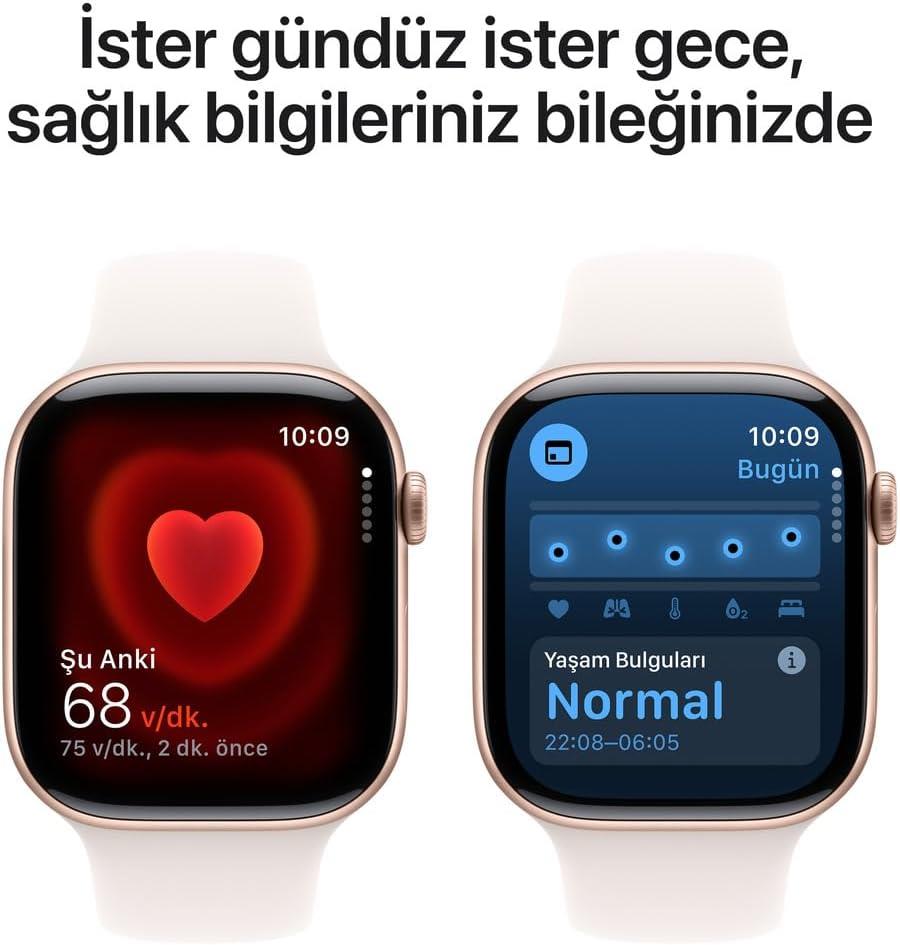 Apple Watch Series 10 GPS 42mm Roze Altın Rengi Alüminyum Kasa ve Bulut Pembesi Spor Kordon Akıllı Saat Teşhir (Açıklamayı Okuyunuz)