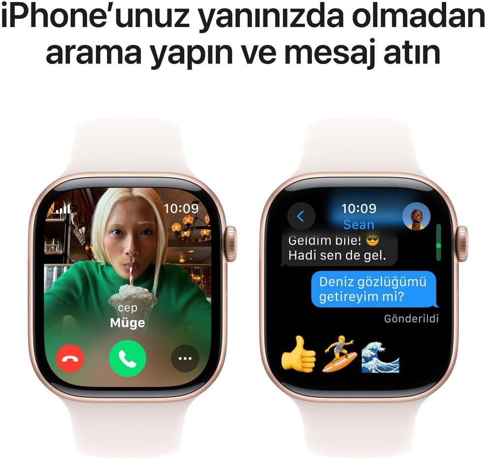 Apple Watch Series 10 GPS 42mm Roze Altın Rengi Alüminyum Kasa ve Bulut Pembesi Spor Kordon Akıllı Saat Outlet (Açıklamayı Okuyunuz)