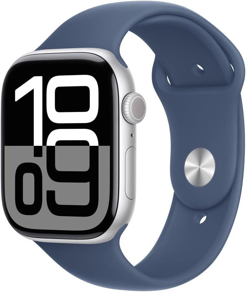 Apple Watch Series 10 GPS 46mm Gümüş Rengi Alüminyum Kasa ve Kot Rengi Spor Kordon Akıllı Saat (Açıklamayı Okuyunuz)