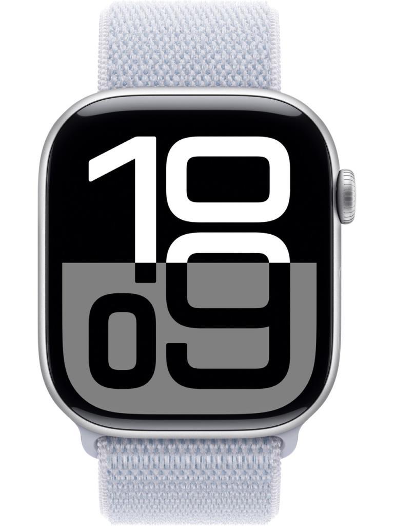 Apple Watch Series 10 GPS 46mm Gümüş Rengi Alüminyum Kasa ve Bulut Mavisi Spor Loop Kordon Akıllı Saat