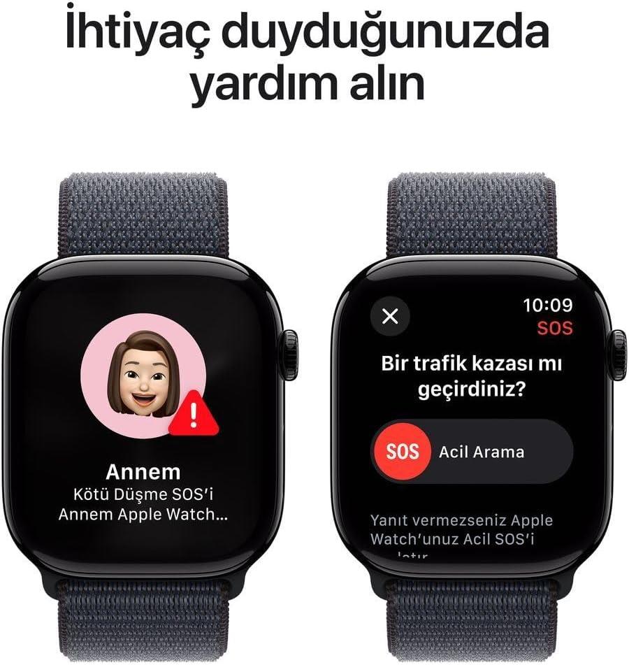 Apple Watch Series 10 GPS 46mm Simsiyah Alüminyum Kasa ve Mürekkep Moru Spor Loop Kordon Akıllı Saat Outlet (Açıklamayı Okuyunuz)