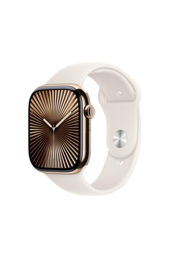 Apple Watch Series 10 GPS + Cellular 42mm Altın Sarısı Titanyum Kasa + Yıldız Işığı Spor Kordon - M/L - OUTLET