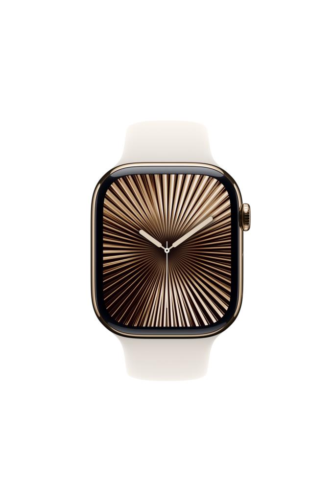 Apple Watch Series 10 GPS + Cellular 42mm Altın Sarısı Titanyum Kasa + Yıldız Işığı Spor Kordon - M/L - OUTLET