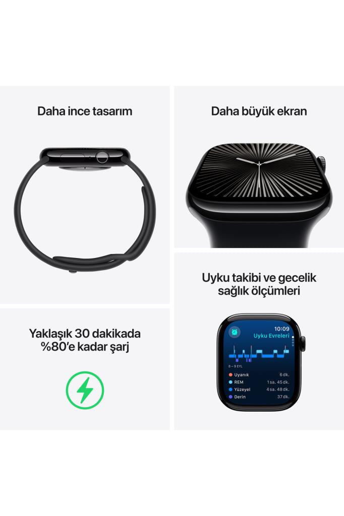 Apple Watch Series 10 GPS + Cellular 42mm Altın Sarısı Titanyum Kasa + Yıldız Işığı Spor Kordon - M/L - OUTLET