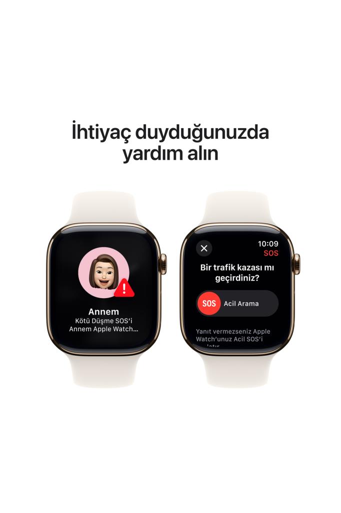 Apple Watch Series 10 GPS + Cellular 42mm Altın Sarısı Titanyum Kasa + Yıldız Işığı Spor Kordon - M/L - OUTLET