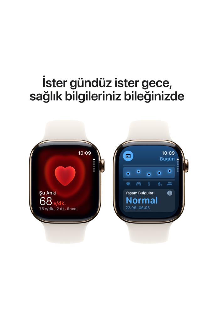 Apple Watch Series 10 GPS + Cellular 42mm Altın Sarısı Titanyum Kasa + Yıldız Işığı Spor Kordon - M/L - OUTLET